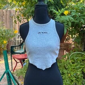 Forever 21 Light Gray Angel Crop Top